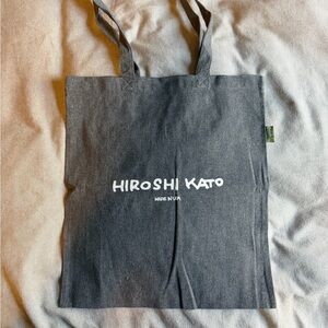 NWT - Hiroshi Kato Grey Logo Tote Bag - 15” x 16.5”